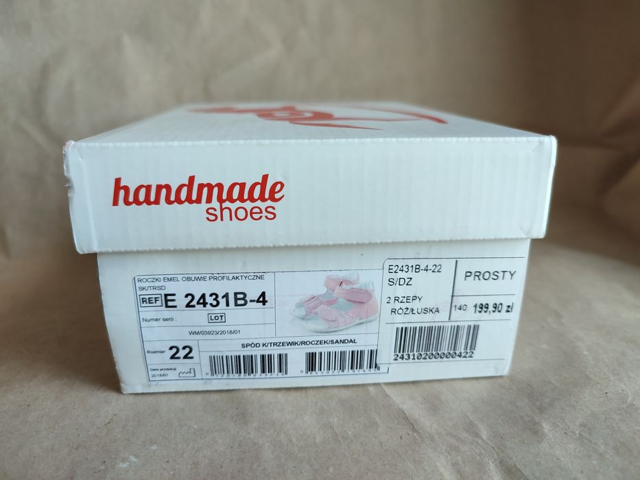 Skórzane sandałki handmade Emel roz. 22