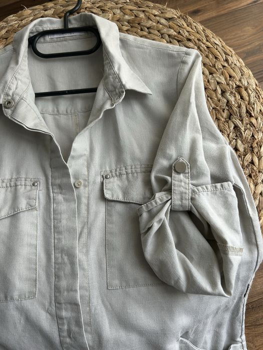 Szara sukienka Mango M szmizjerka