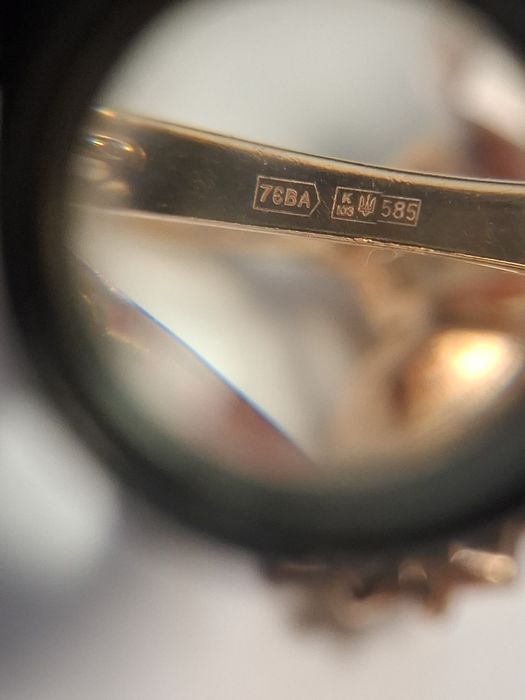 Золотые сережки малинки с фианитами