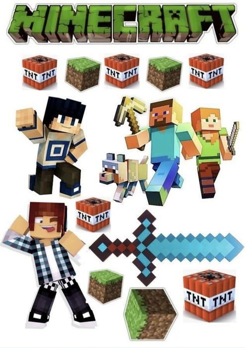 Express Wydruk cukrowy jadalny włoski papier Modecor Minecraft