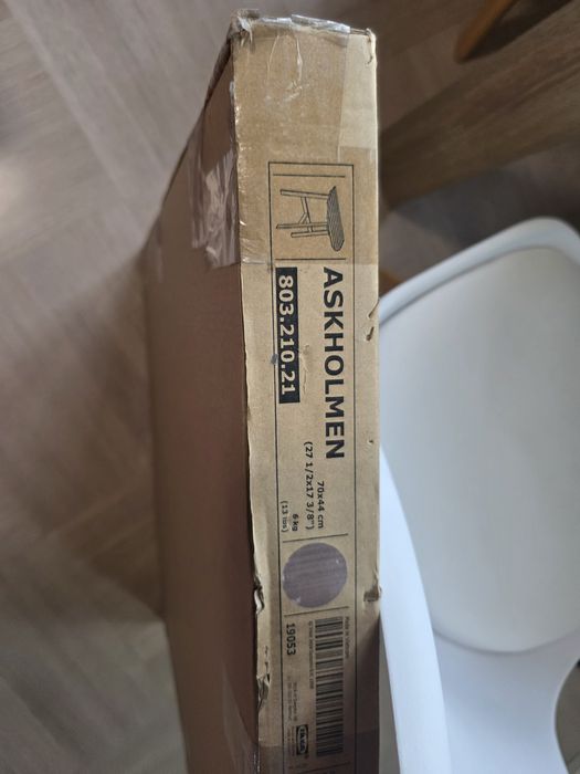 Ikea Askholem stolik ogrodowy półokrągły