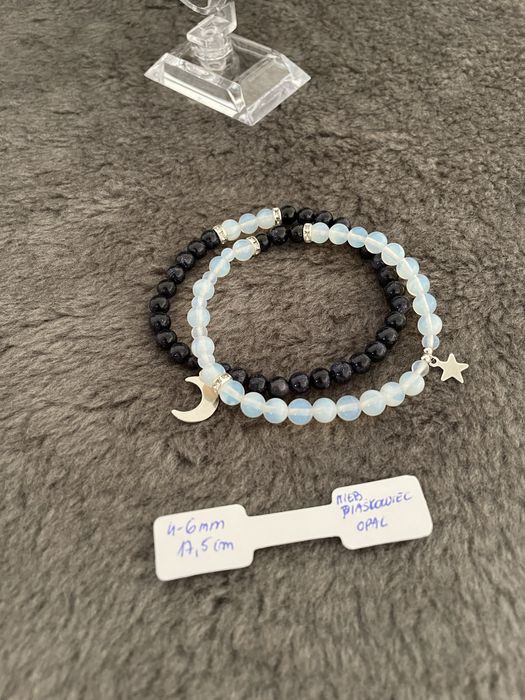 Zestaw bransoletek matching kamienie piaskowiec opal nowe biżuteria