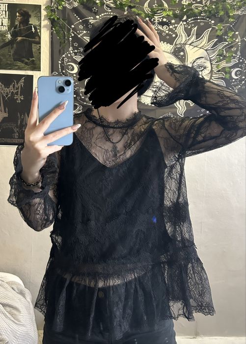 Готическая кружевная кофточка H&M