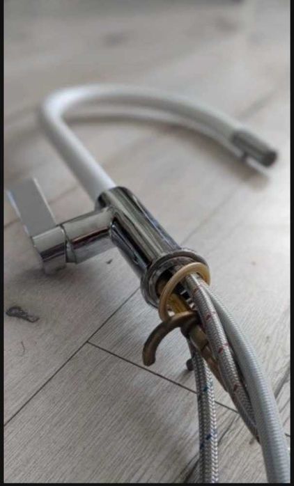 Bateria kuchenna FRANKE EVO chrom biała WYCIĄGANA WYLEWKA