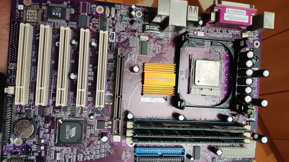 Motherboard elitegroup socket 775, pentium 2.66 e amd k6 e rams
