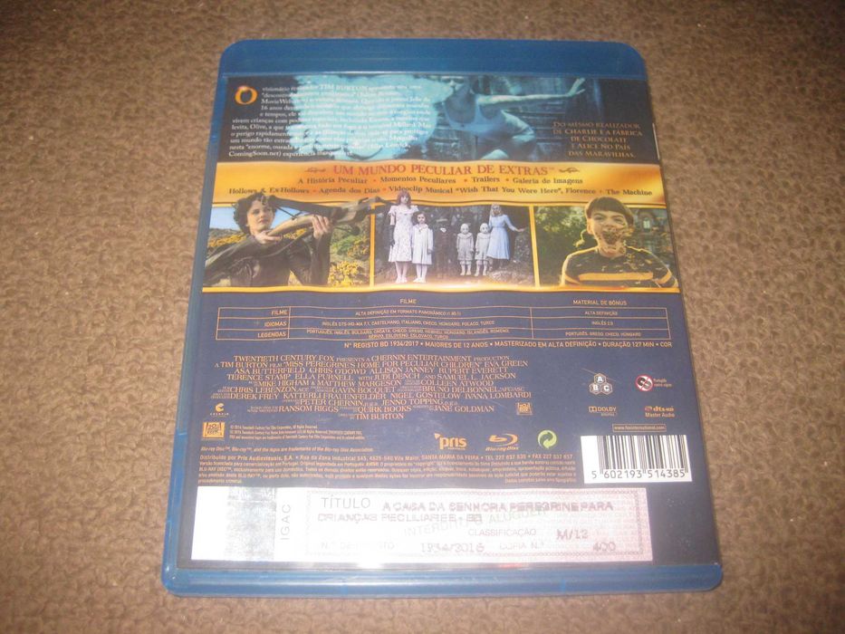 Blu-Ray "A Casa da Senhora Peregrine para Crianças Peculiares"