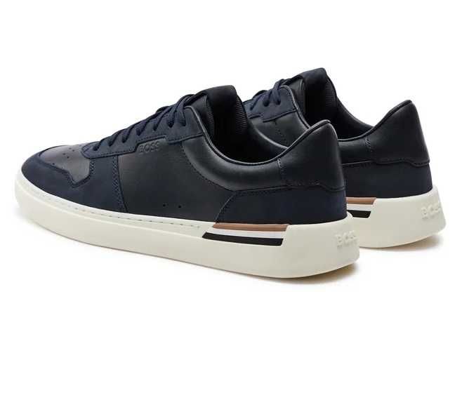 HUGO BOSS męskie skórzane sneakersy / buty Dark Blue