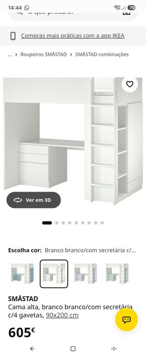 Beliche de criança Ikea Smästad
