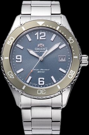 Orient Kamasu SOLAR RA-WJ0002L (39.9 mm) 200 m. WR, safira