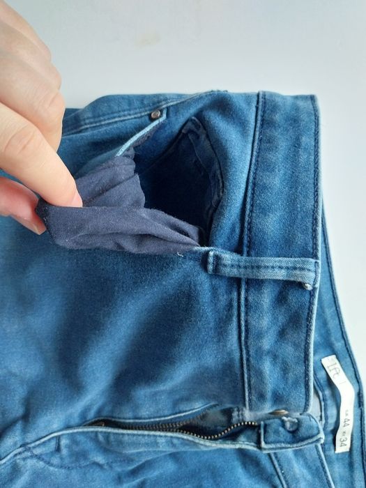 Lefties calças jeans azuis cintura subida super high waist nr.° 44