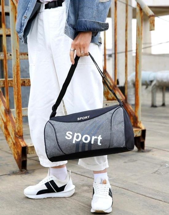 Torba na siłownię sportowa na trening podróżna szara