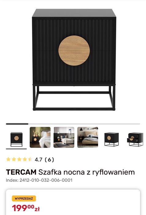 TERCAM Szafka nocna z ryflowaniem