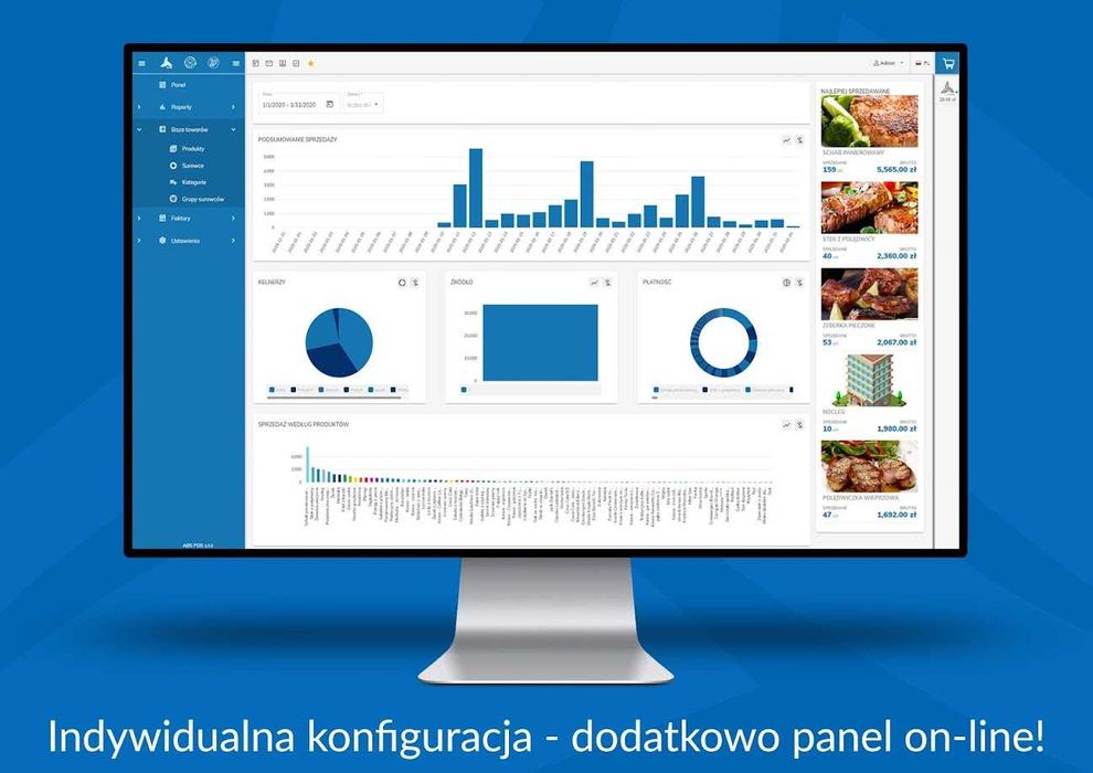 Oprogramowanie ABS POS + ZETA Online + ekran Sunmi
