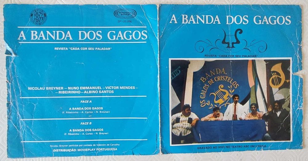 Disco A Banda dos Gagos - Gravado Ao Vivo no Teatro ABC Em Lisboa