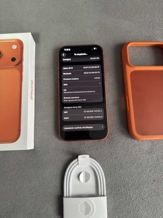 iPhone 17 Pro 256GB Orange  | 100% bateria | jak NOWY + dowód zakupu+gwarancja