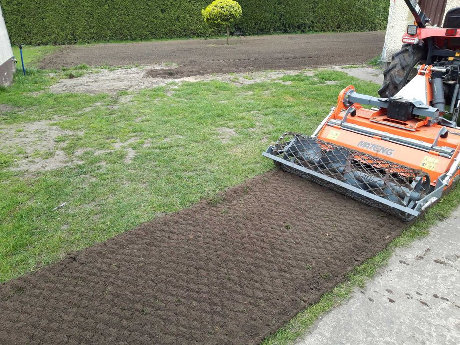 Usługi glebogryzarką separacyjną, broną aktywną, niwelacja terenu.