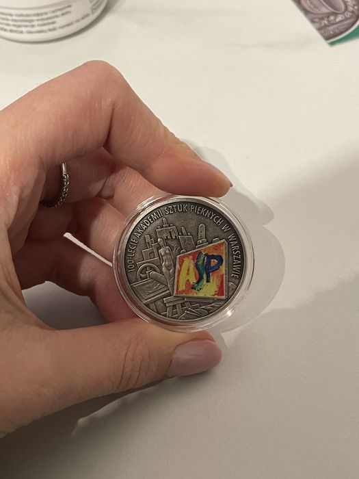 Srebrna moneta 100 lecie ASP W WARSZAWIE