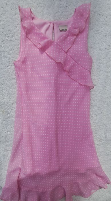 Sukienka dziewczęca 116 różowa letnia tiulowa na ramiączka elegancka