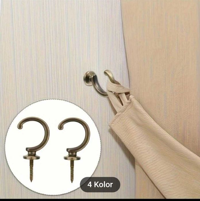 Haczyk duży srebrny - 2 szt do montażu w ścianie -