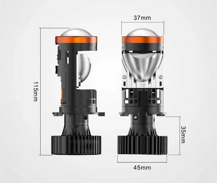 Цена Комплекта H4 двухчиповые мини‑линзы Bi‑LED 100 Вт CANbus