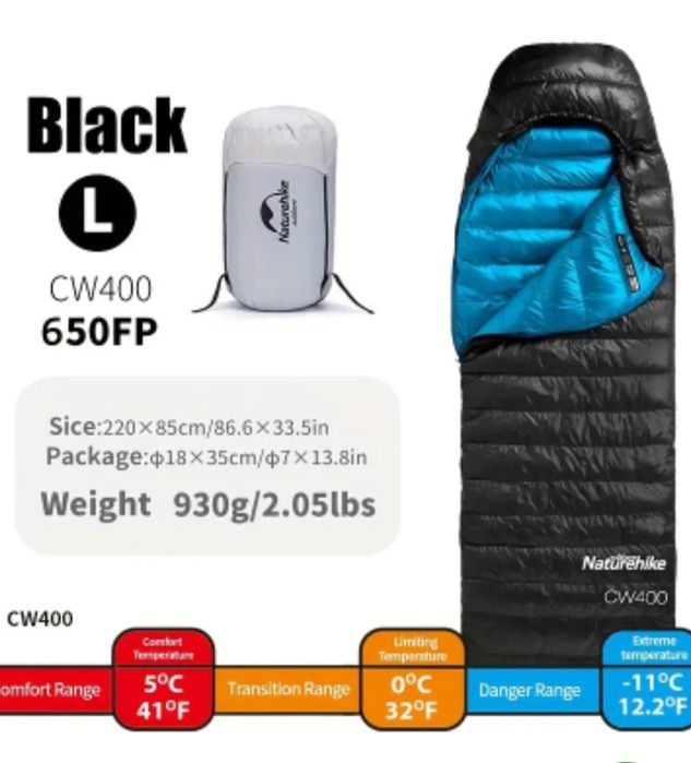 Спальник зимний/ походный мешок/спальный мешок Naturehike CW400 650 FP