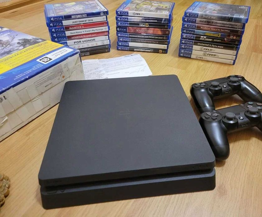 Приставка Sony Playstation 4 Slim 500GB/9 Игр +Онлайн
