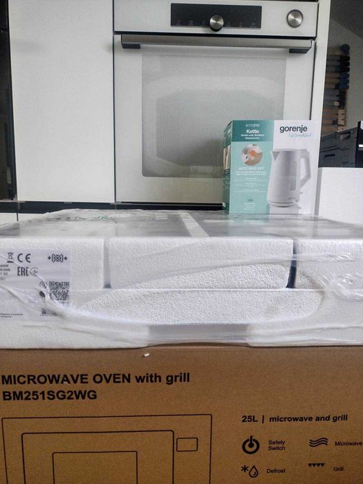 AGD Gorenje białe piekarnik z funkcją pary +mikrofala +gazówka +gratis
