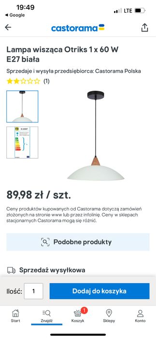 Lampa wisząca żyrandol model Otriks
