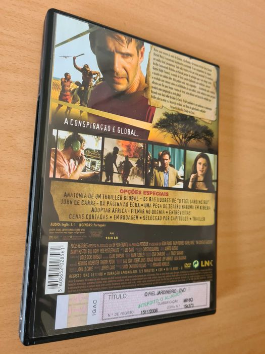Filme em DVD "O Fiel Jardineiro" com Ralph Fiennes e Rachel Waisz