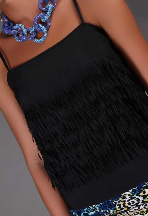 NORTHLAND Vicolo Szyfonowa bluzka top + Frędzle S