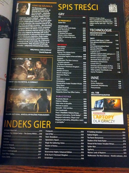 CD-ACTION 6/2018 Shadow of The Tomb Raider God of War Spider Man