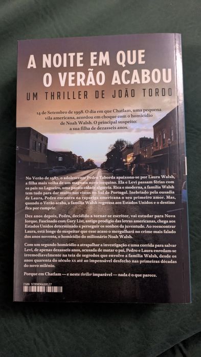 Livro "A Noite em que o Verão Acabou" de João Tordo