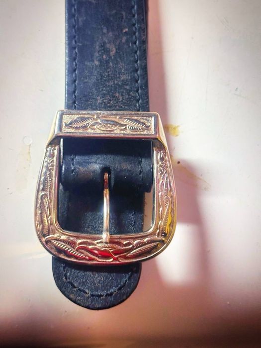 Yamaha кожаный ремень с серебряной пряжкой