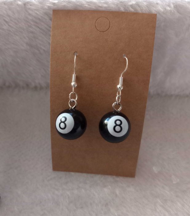 Kolczyki "Bile bilardowe 3D" - handmade