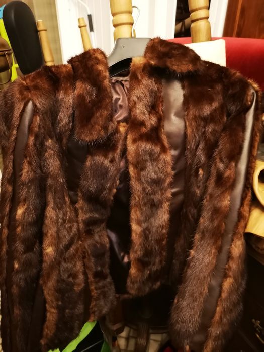 Casaco em pele e pelo