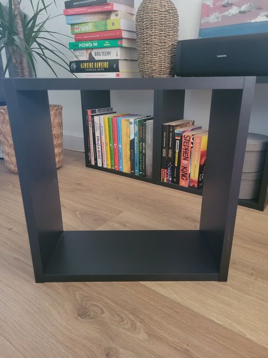 Regał z 3 półkami modułowymi kwadratowymi, 36x36x16, czarne.