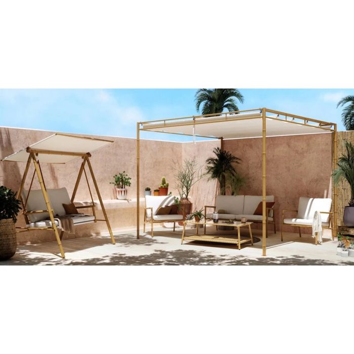 Пергола металлическая  Bamboo 3х3м бежевый, павильон беседка