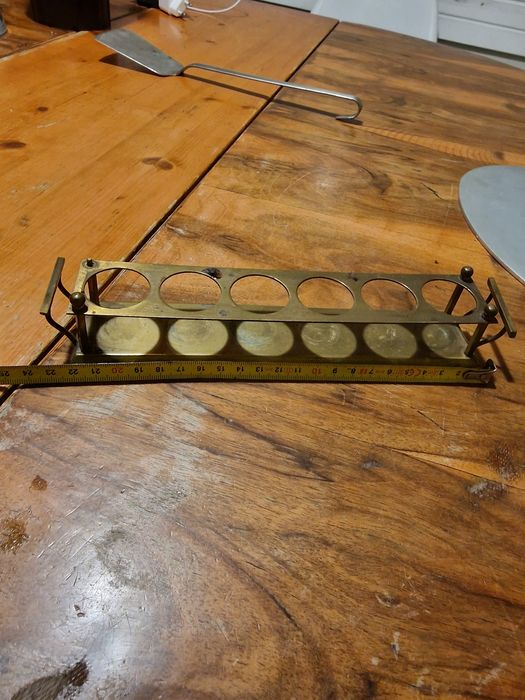 Stojak na kieliszki lub jajka do kuchni  mosiężny kolekcjonerski antyk