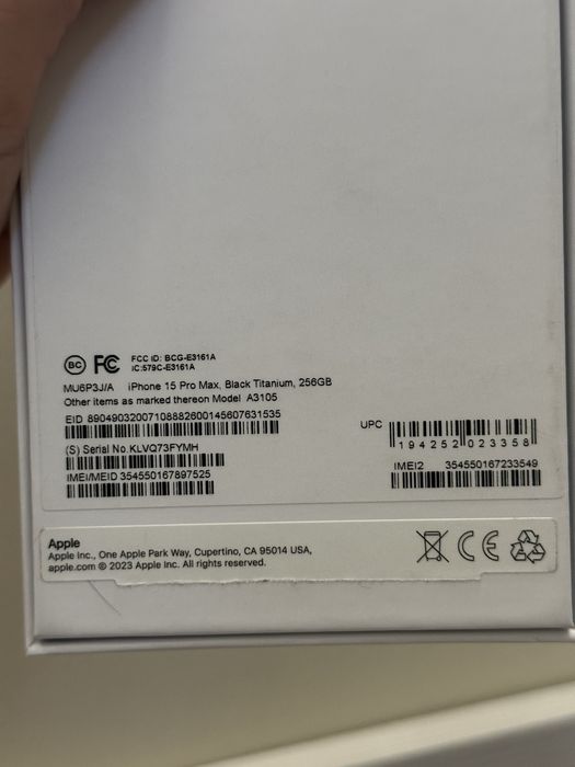 Айфон 15 pro max 256 заблок