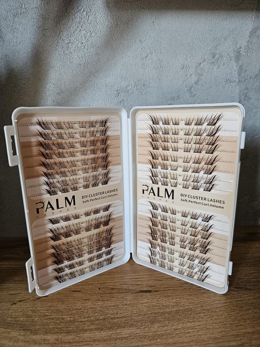 Brązowe rzęsy w kępkach PALM LASHES DIY Cluster Lashes – długie