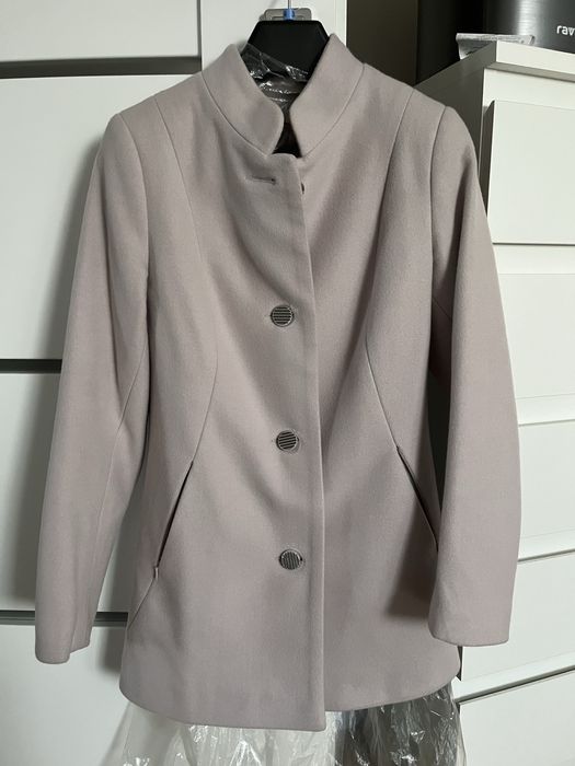 Płaszcz damski pudrowy róż 34 XS wiosenny