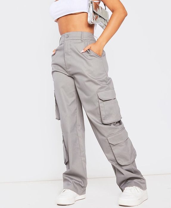 Стильні сірі брюки-карго