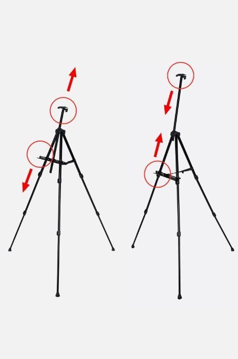 Мольберт Для рисования с полочкой для красок напольный деревянный лира