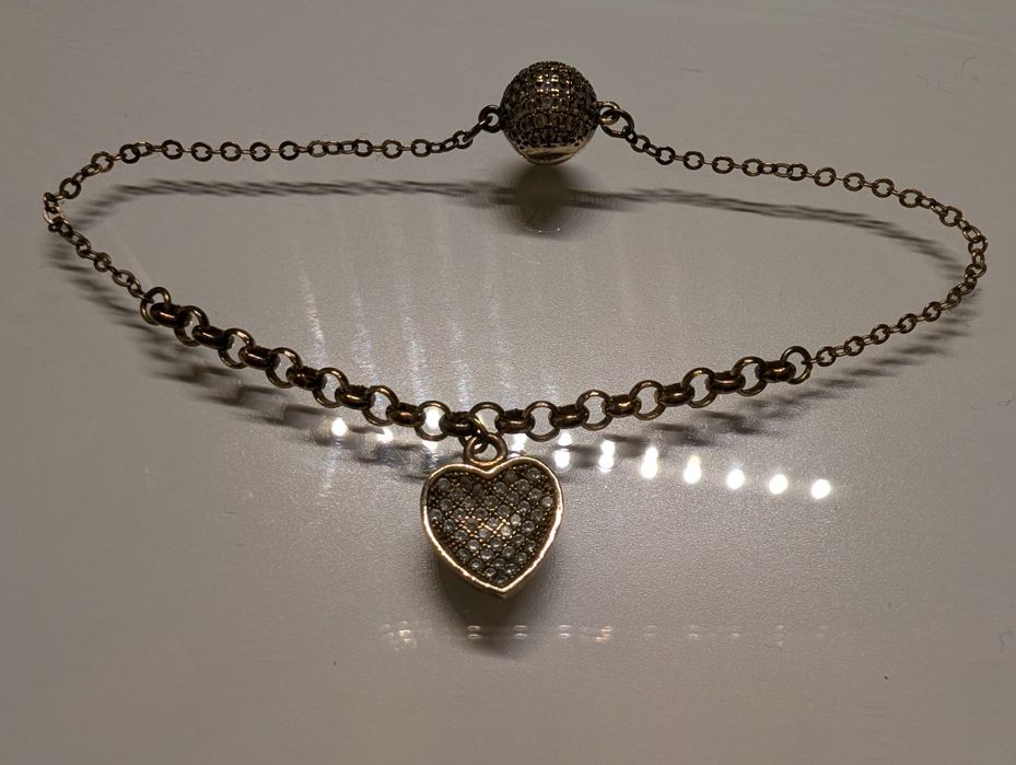 Złota bransoletka serce