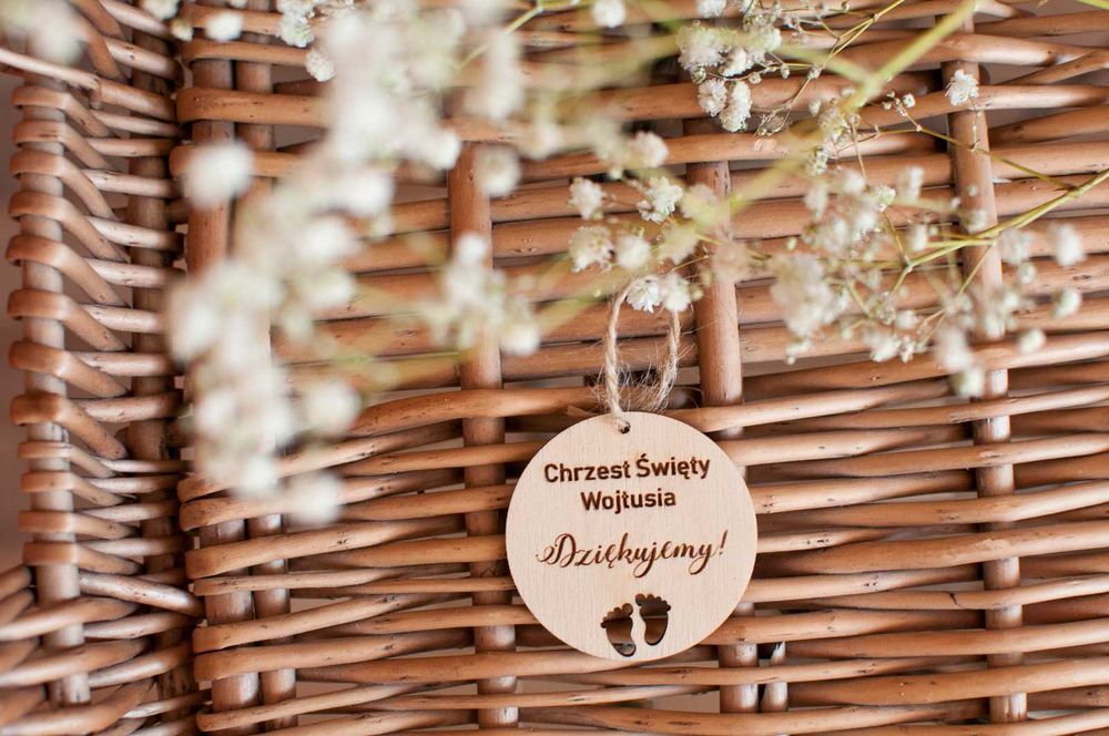 Podziękowanie dla gości Komunia, Chrzest sklejka +grawer