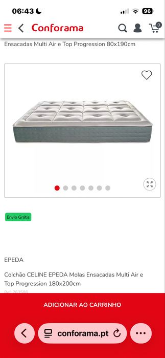 Colchao 180/200  epeda topo de gama c cama e mesas de cabeceira de oferta