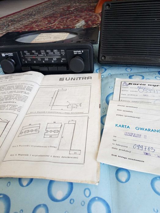 Radio Safari 5 -zabytkowe NOWE- z głośnikiem, kartą gwarancyjną- PRL, UNITRA -126p,125p-sprawne