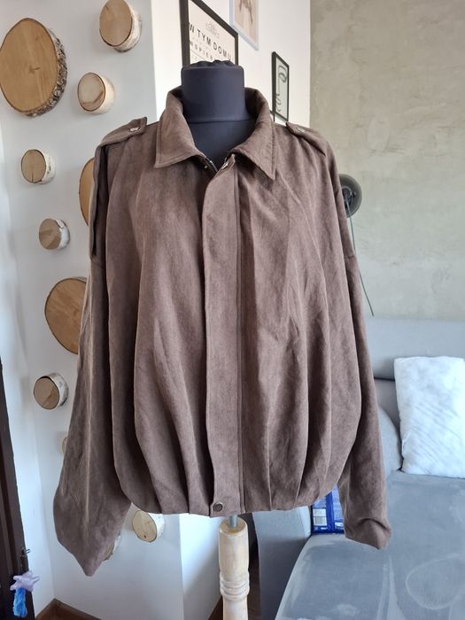 Viralowa kurtka bomberka damska zamszowa XL czekoladowa