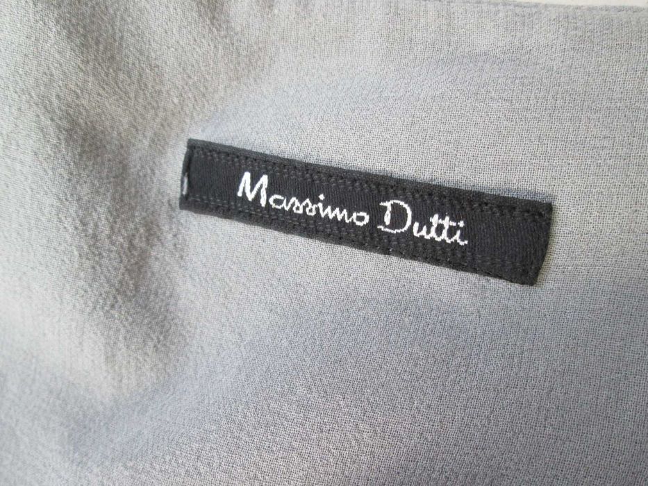 Massimo Dutti szara srebrna sukienka jedwabna jedwab silk S M 36 38