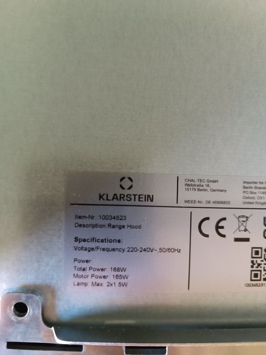 Oświetlenie do okapów Klarstein plus okablowanie